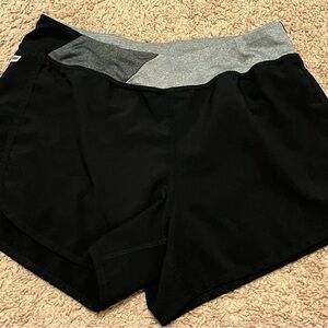 Danskin Black Athletic Shorts with Gray Waistband